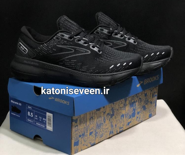 نمای جلو کتونی Brooks Glycerin 20 مشکی سایز ۴۲ وارداتی ویتنام