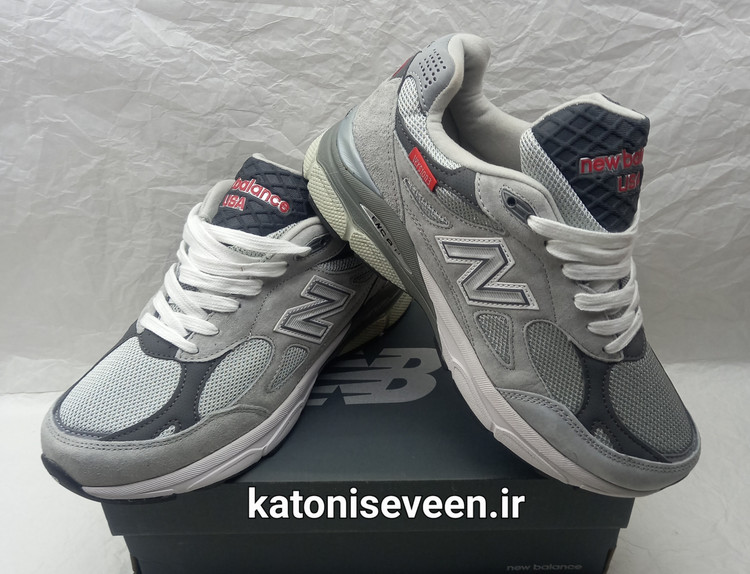 کتونی نیو بالانس ۹۹۰ طوسی نمای کلی