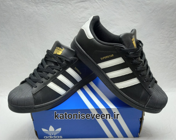 کتونی آدیداس سوپر استار مشکی سفید نمای کلی