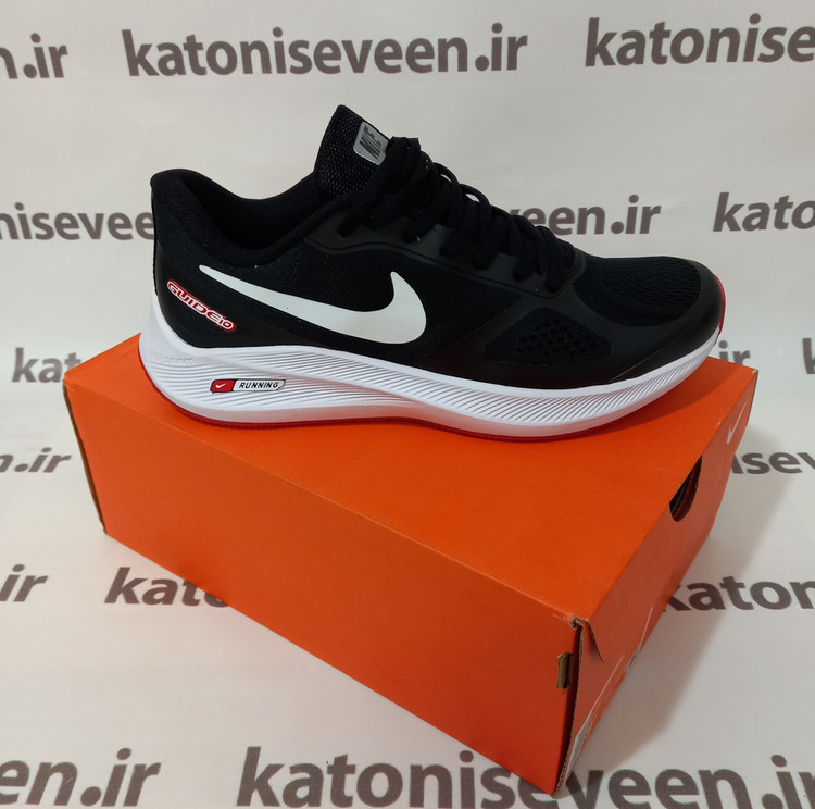 کتونی نایک گاید ۱۰ مشکی زیره قرمز نمای بیرونی