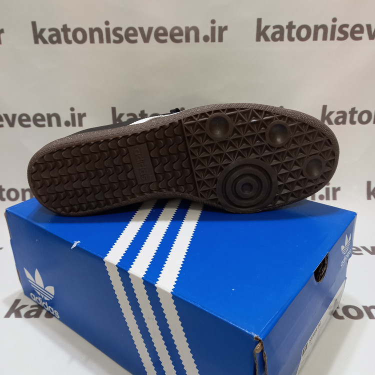 کتونی آدیداس سامبا سفید مشکی طوسی نمای زیره