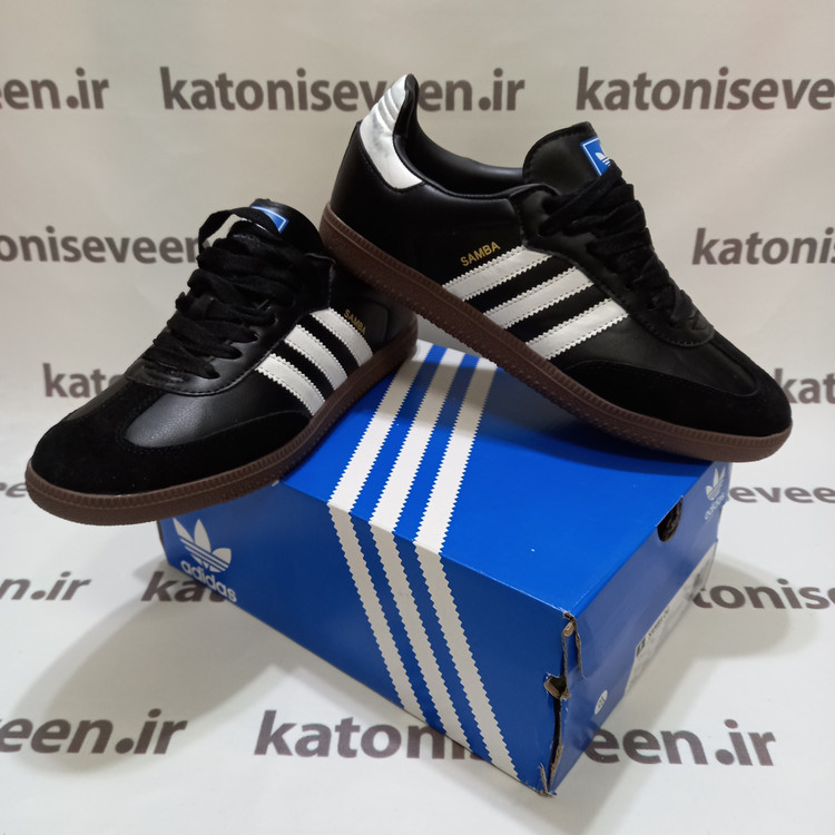 کتونی آدیداس سامبا مشکی سفید نمای کلی