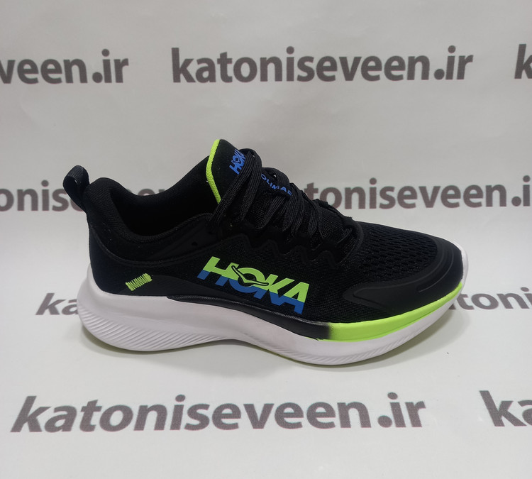 کتونی هوکا سولیمار مشکی سبز نمای بیرونی