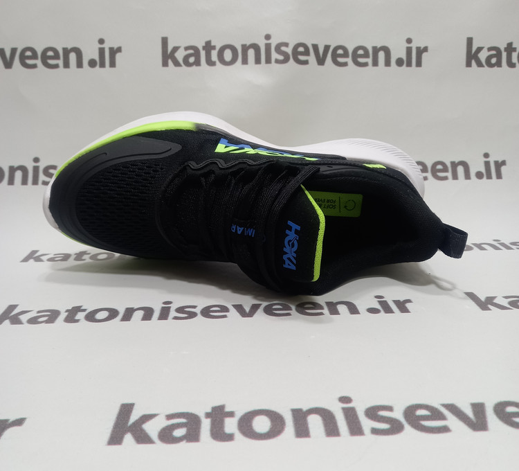 کتونی هوکا سولیمار مشکی سبز نمای بالا