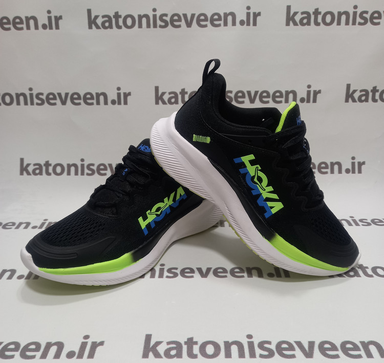 کتونی هوکا سولیمار مشکی سبز نمای کلی