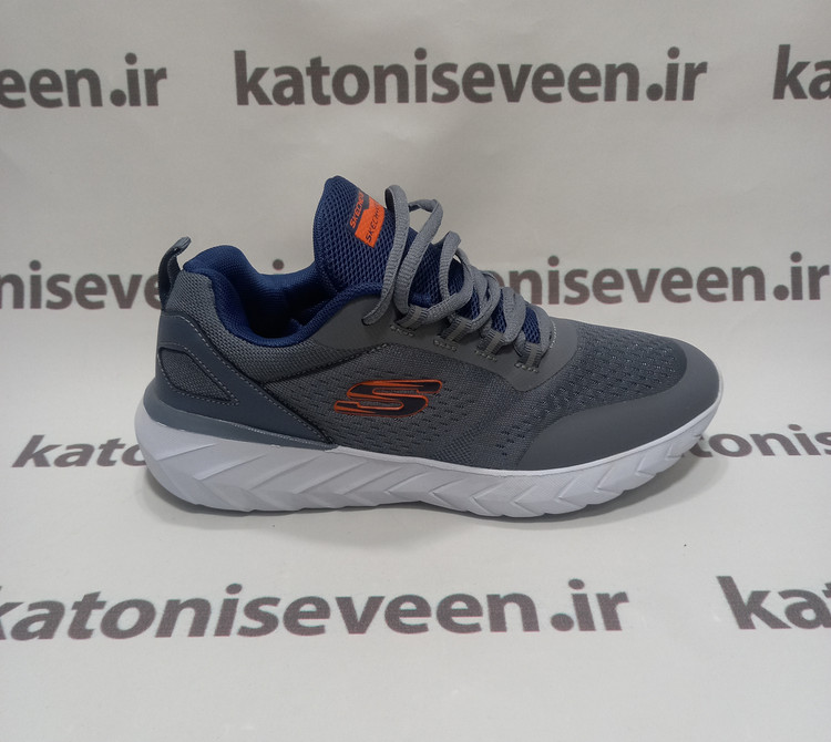 کتونی اسکیچرز راحتی بندار طوسی نمای بیرونی