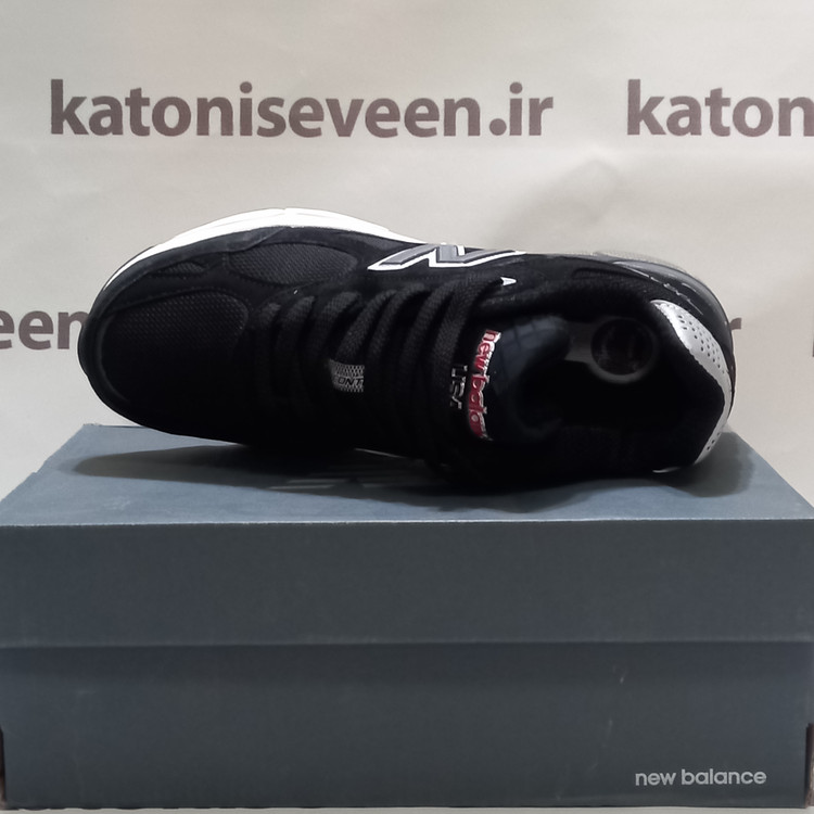 کتونی نیو بالانس 990 مشکی زیره مشکی نمای بالا سایز 40 تا 45 اصلی وارداتی ویتنامی