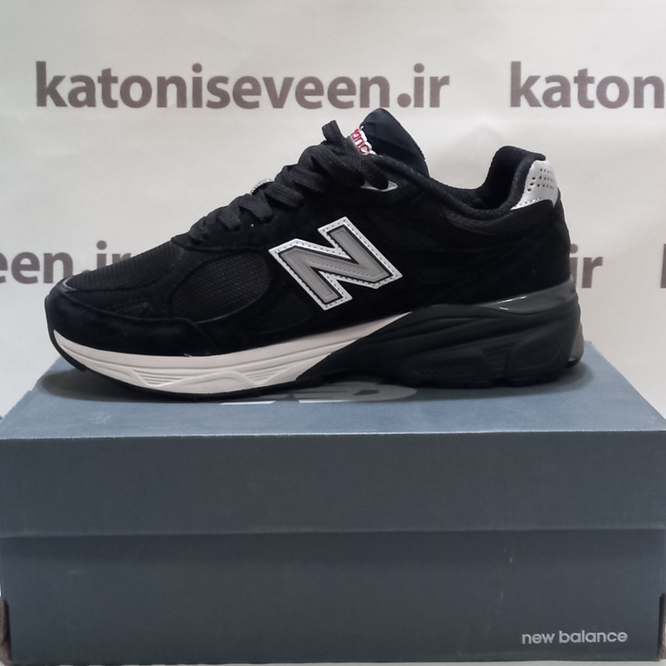 کتونی نیو بالانس 990 مشکی زیره مشکی نمای کناری داخلی سایز 40 تا 45 اصلی وارداتی ویتنامی