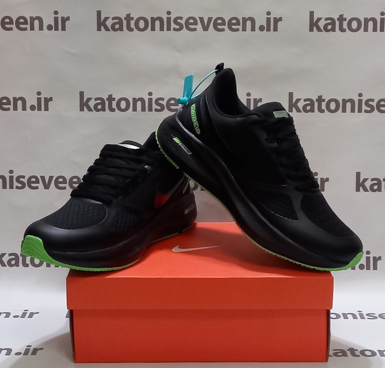 نمای کلی کتونی نایک ایر زوم مشکی وارداتی ویتنامی سایز ۴۰ تا ۴۵