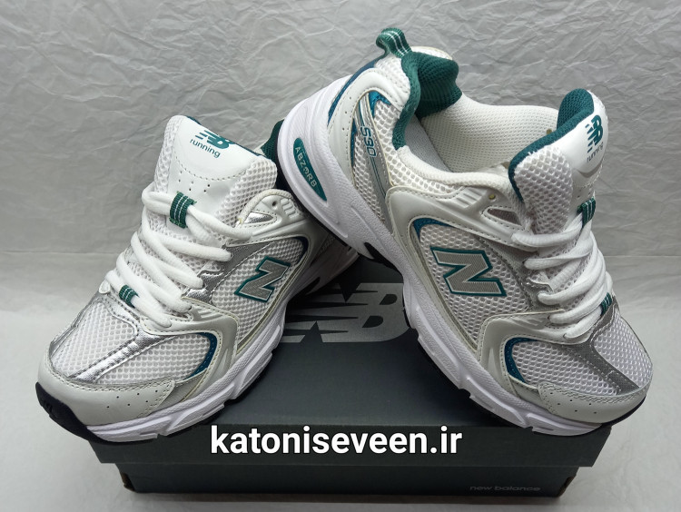ممای کلی کتونی نیو بالانس ۵۳۰ سفید سبز اصلی وارداتی ویتنامی