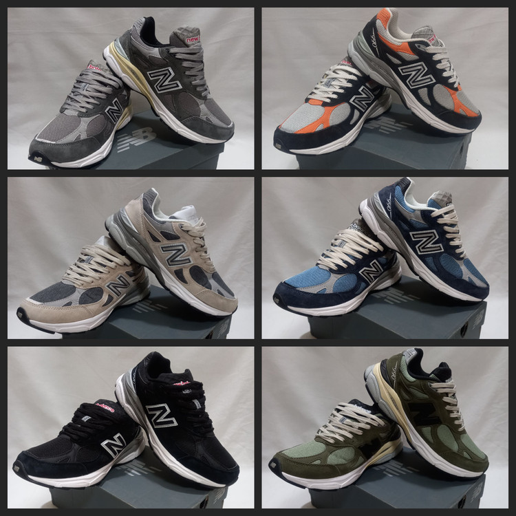 نمای کلی کتونی نیو بالانس 990 وسط دوخت وارداتی سایزبندی 40 تا 45